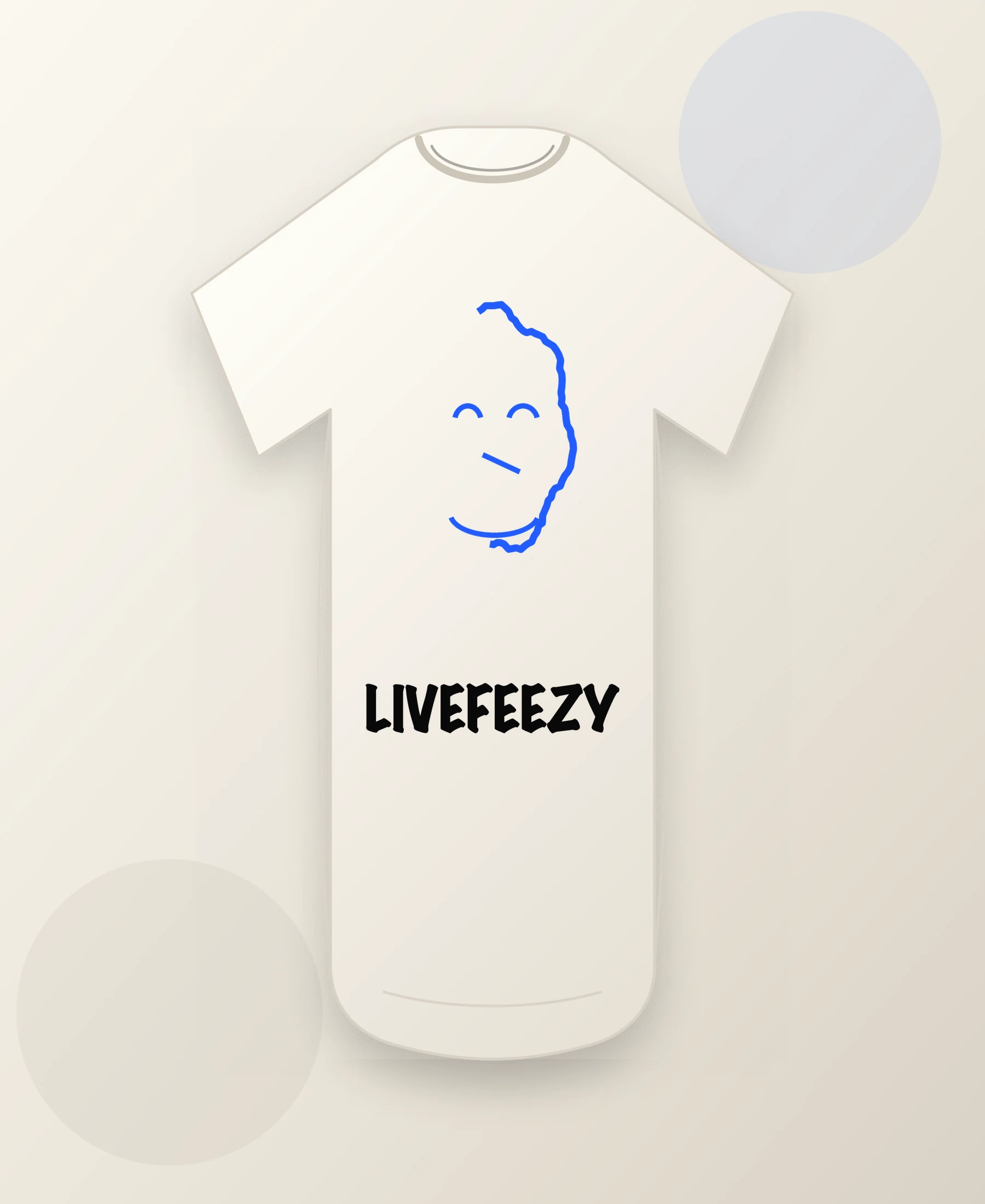Blue Face Tee LiveFeezy graphic T-shirt mockup