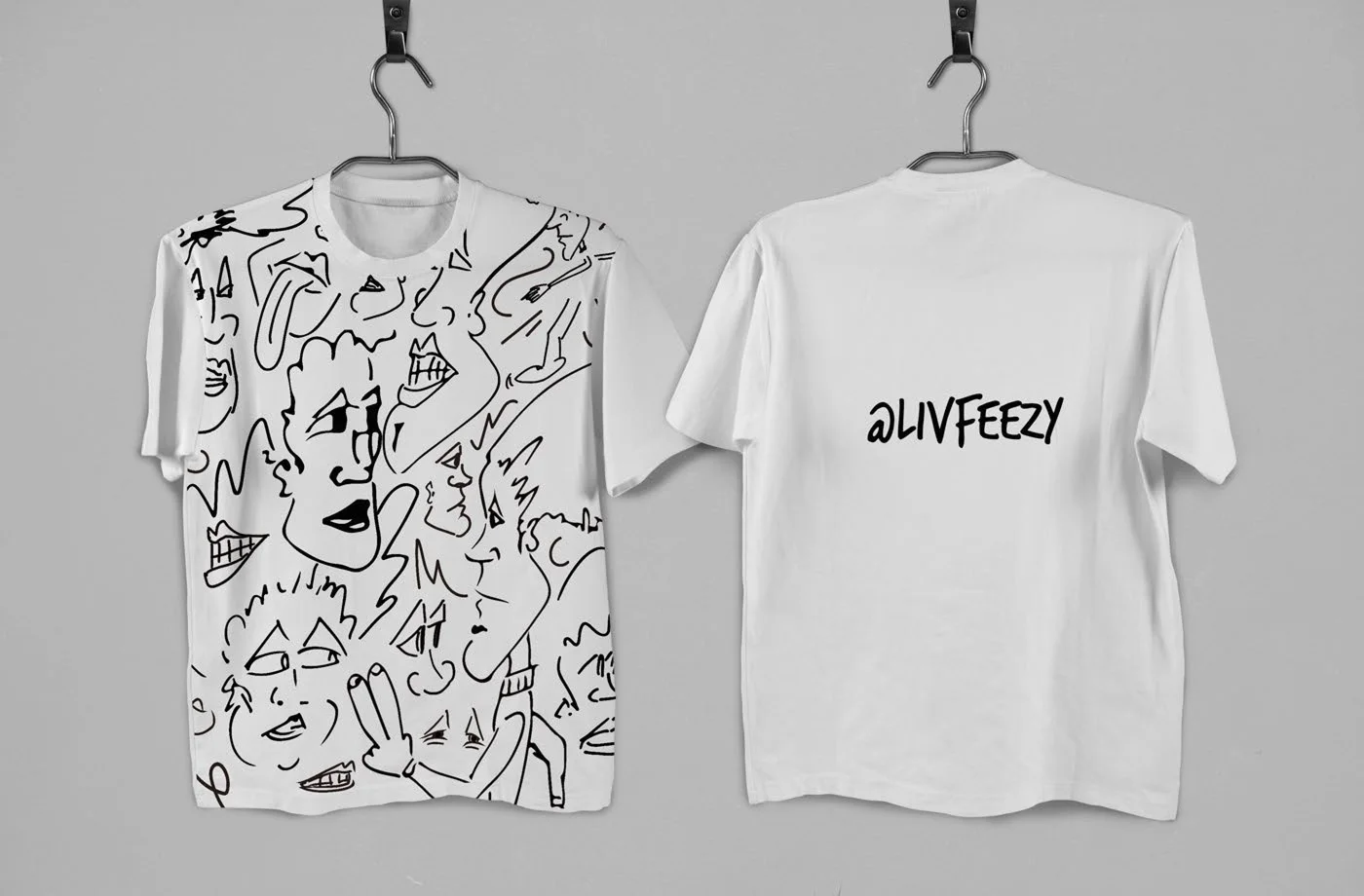 LiveFeezy face mark graphic T-shirt mockup